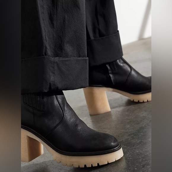 NWT Free People James Chelsea Black Boots Chunky Feels Ankle Booties 38.5 US 8.5 - Picture 5 of 16